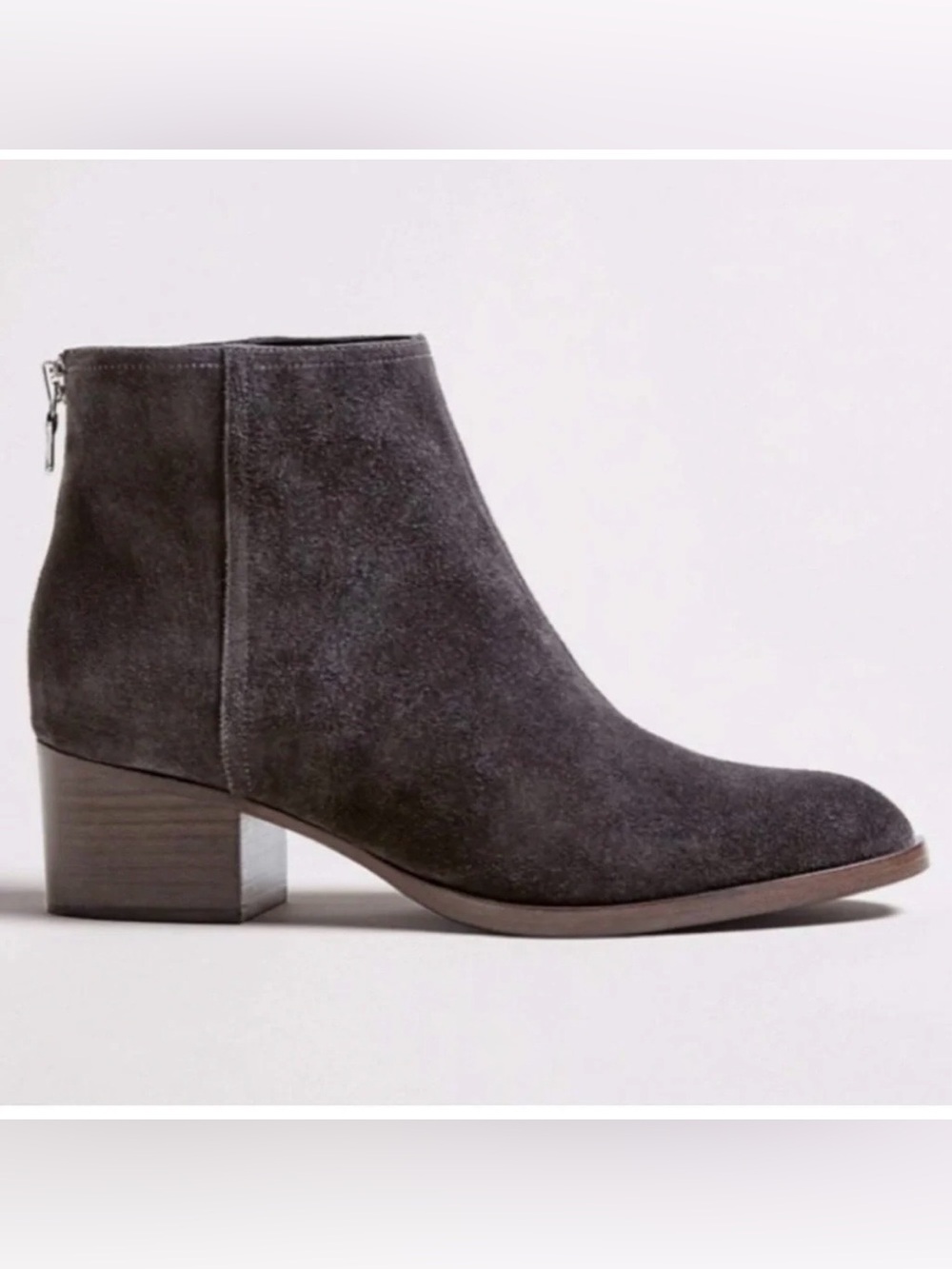 Rag & Bone Wesley
Suede Back Zip Ankle Boots in
Asphalt Grey Size 36 new /no box